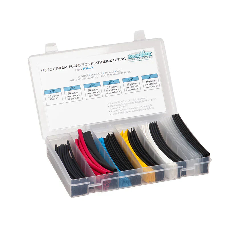 assorted heat shrink tubing kit multiple sizes and assorted colors