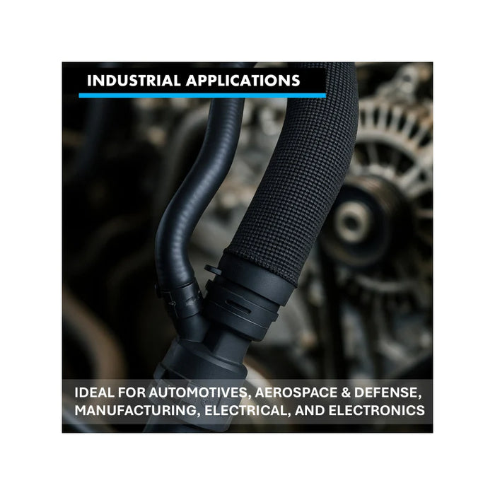 Fabric Heat Shrink Tubing - 1-1/2" ID - 2:1 - Polyolefin / Polyester Yarns - Flame Retardant - Black