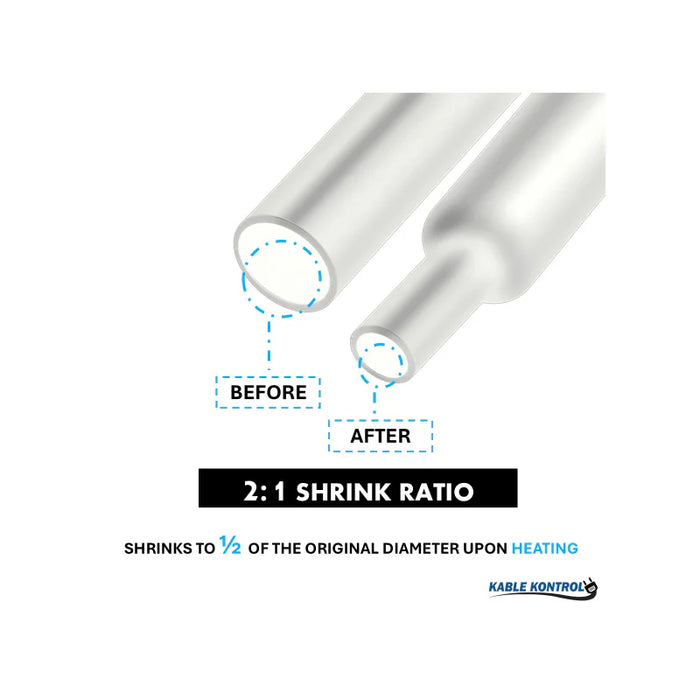 Heat Shrink Tubing - 1" ID - 2:1 - Single Wall - PTFE Teflon - Clear
