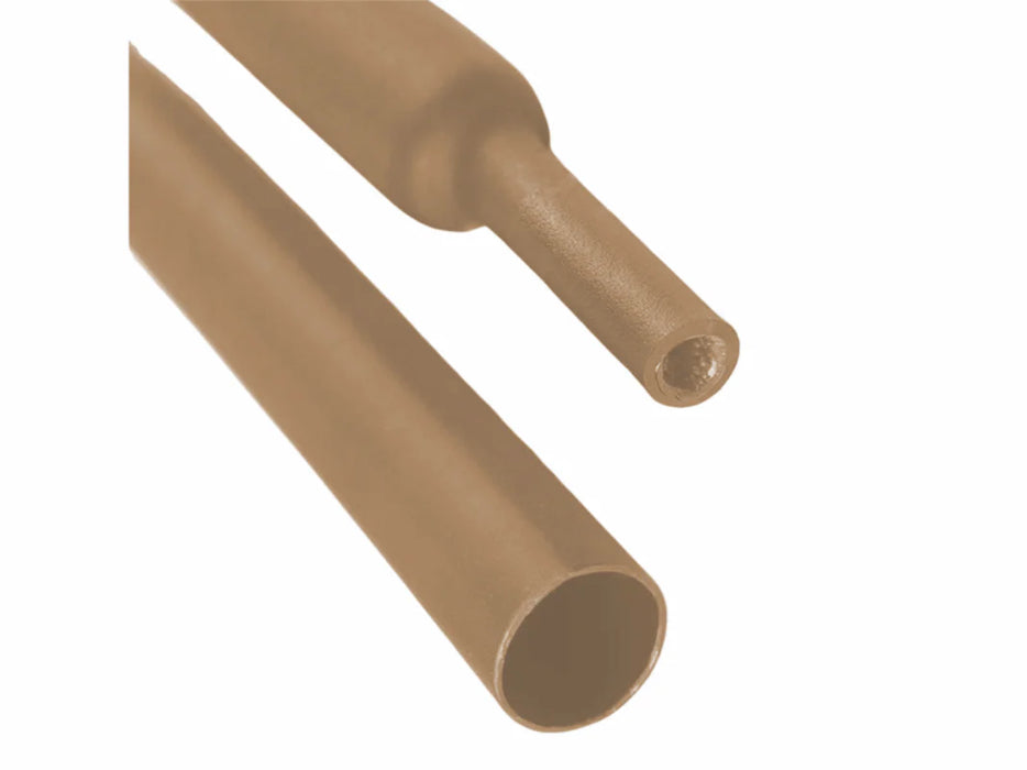 Heat Shrink Tubing - 1/8" ID - 2:1 Ratio - Dual Wall Adhesive Lined - Polyolefin - Flexible - Flame Retardant- Brown - M23053/4