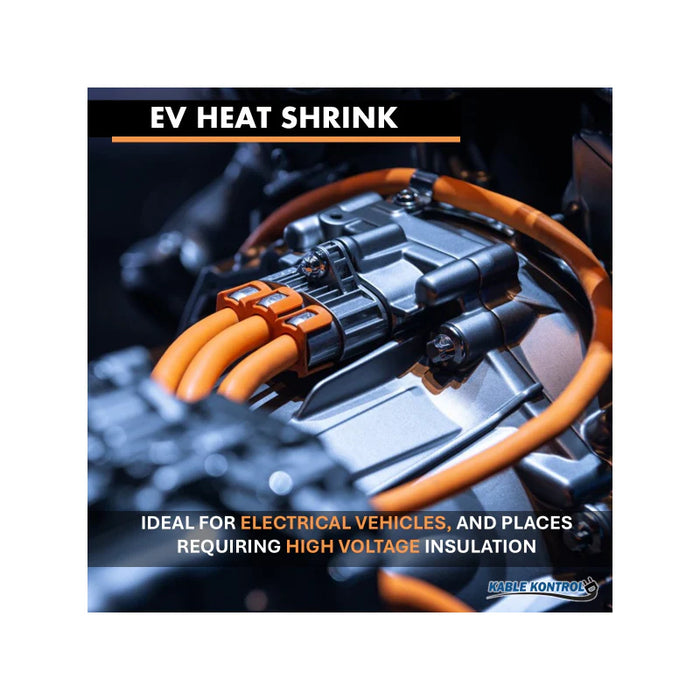 Heat Shrink Tubing - 1/4" ID - 2:1 - Polyolefin - EV High Voltage - Flame Retardant - Orange