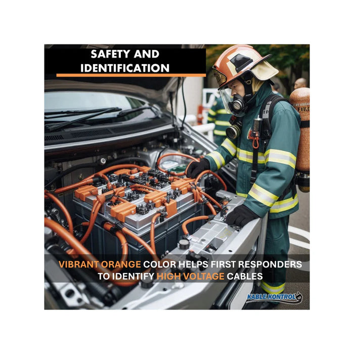 Heat Shrink Tubing - 1/4" ID - 2:1 - Polyolefin - EV High Voltage - Flame Retardant - Orange