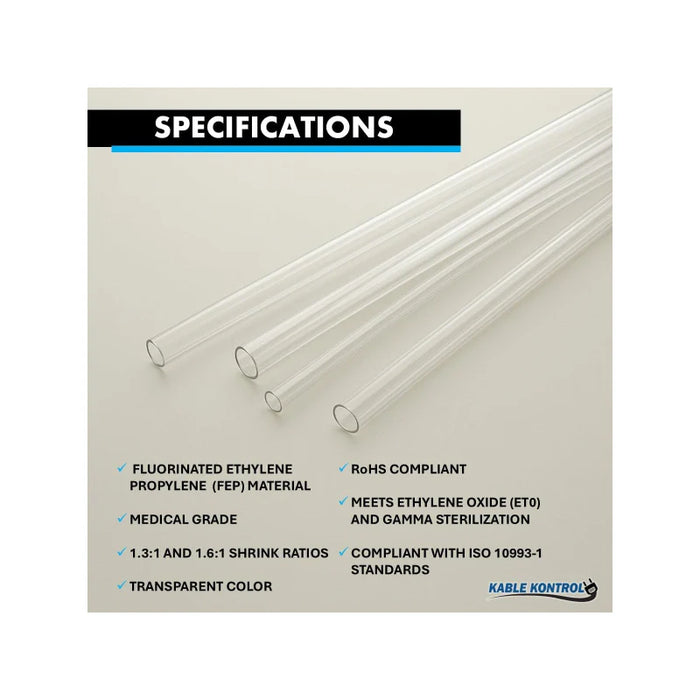 Heat Shrink Tubing - 3/8" ID - 1.6:1 - FEP - Clear