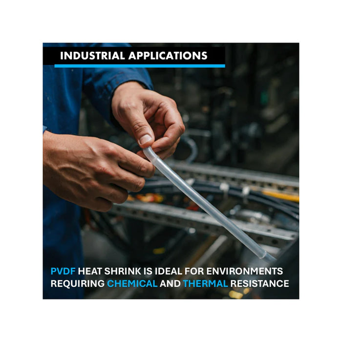 Heat Shrink Tubing - 1/2" ID - 2:1 - Single Wall PVDF - Flame Retardant - clear