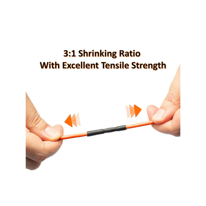 Heat Shrink Tubing - 3/8" ID - 3:1 Ratio - Dual Wall Adhesive Lined Polyolefin - Flexible - Flame Retardant - Black