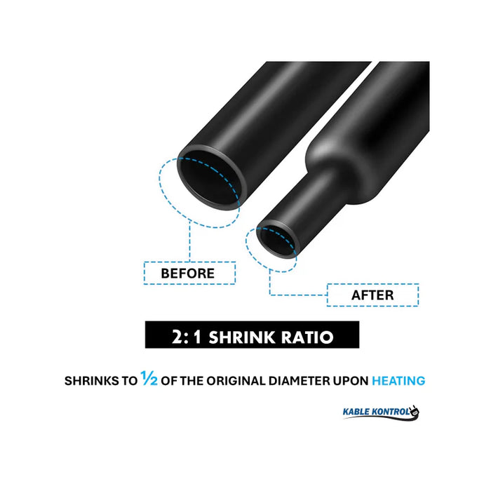 Heat Shrink Tubing - 1" ID - 2:1 Ratio - Single Wall Polyolefin - Flexible - Flame Retardant - Yellow/Green