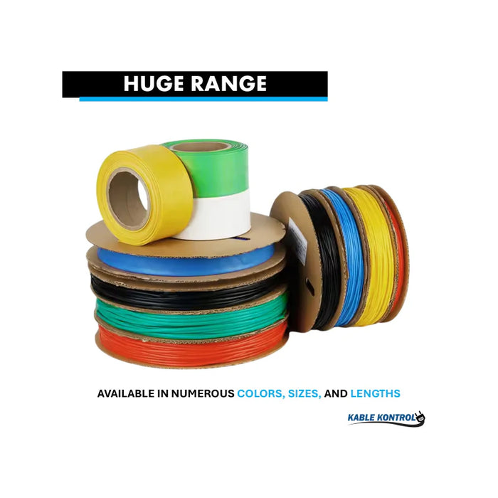 Heat Shrink Tubing - 1" ID - 2:1 Ratio - Single Wall Polyolefin - Flexible - Flame Retardant - Yellow/Green