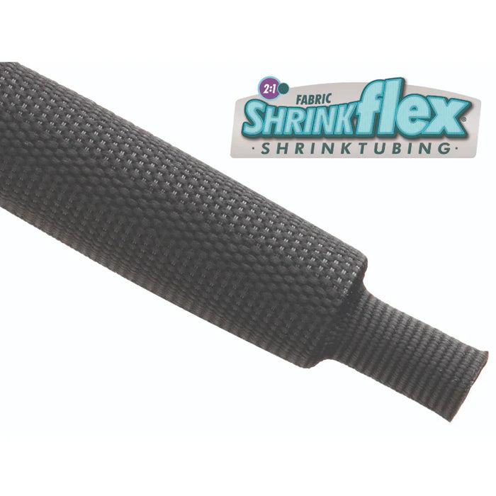 Fabric Heat Shrink Tubing Sleeve - 2" ID - 2:1 Ratio - Single Wall Polyester - Flexible - Black - M23053