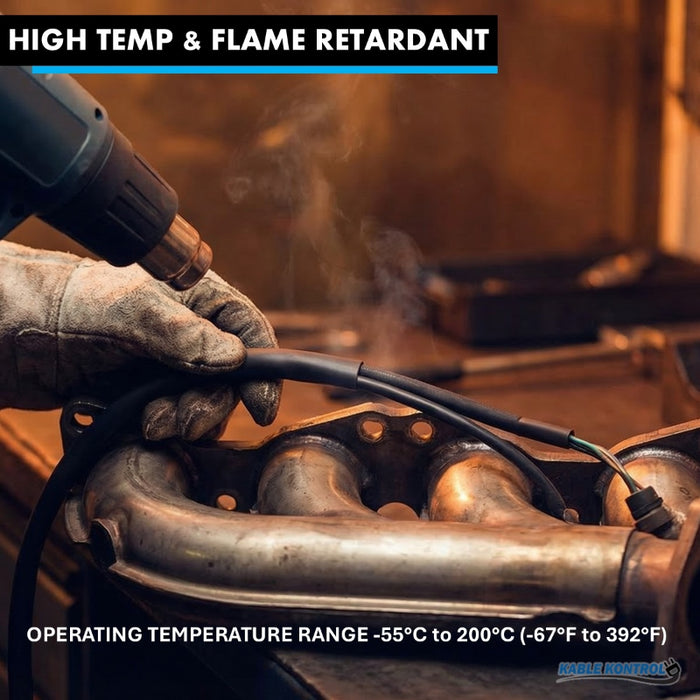 Heat Shrink Tubing - 1/8" ID - 2:1 - Single Wall Viton - Flame Retardant - Black