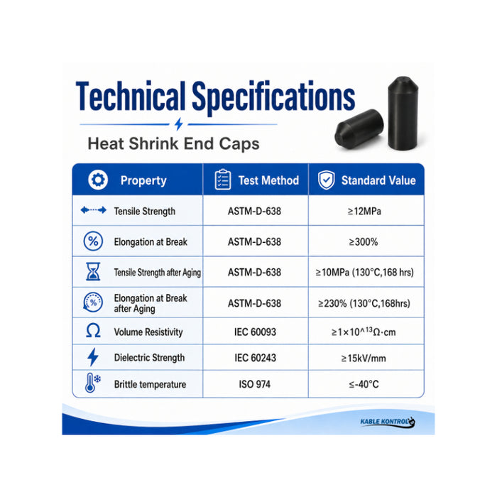 Kable Kontrol® - 1-1/2" ID - 2:1 Ratio - Adhesive Lined Heat Shrink End Caps - Black