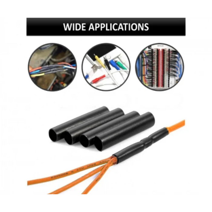 Heat Shrink Tubing - 1-1/4" ID - 4:1 Ratio - Single Wall Polyolefin - Flexible - Flame Retardant - Black - M23053/5