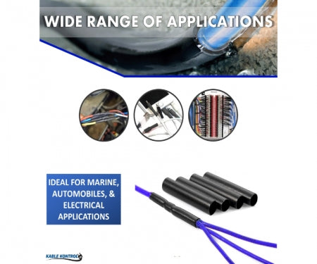 Heat Shrink Tubing - 1-1/4" ID - 3:1 Ratio - Dual Wall Adhesive Lined Polyolefin - Flexible - Flame Retardant - Black - M23053/4