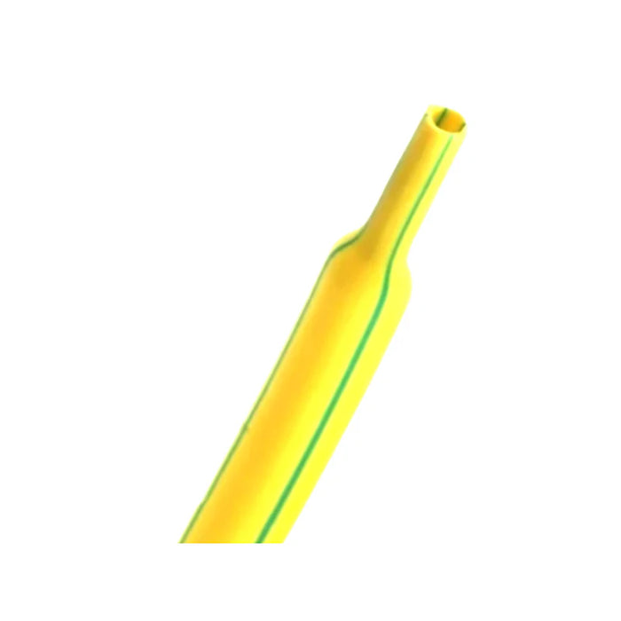 Heat Shrink Tubing - 3/16" ID - 2:1 Ratio - Single Wall Polyolefin - Flexible - Flame Retardant - Yellow/Green