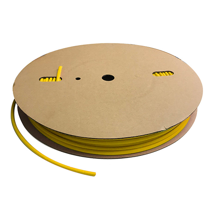 Heat Shrink Tubing - 1/4" ID - 3:1 Ratio - Single Wall Polyolefin - Flexible - Flame Retardant - Yellow